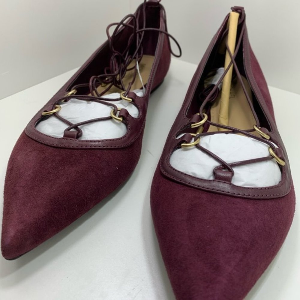 BNIB 100% Auth Michael Kors Pointed Flat Toe 8